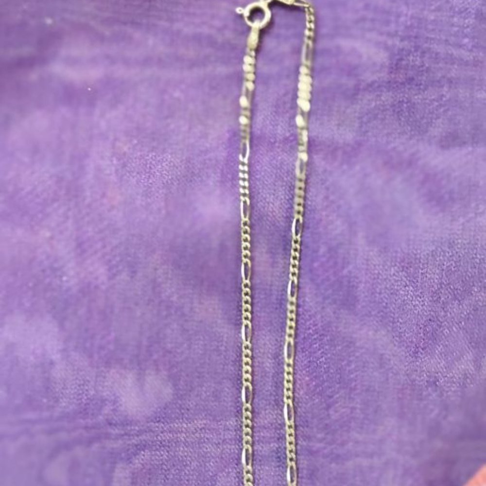 Sterling Silver Figaro Style Chain Anklet